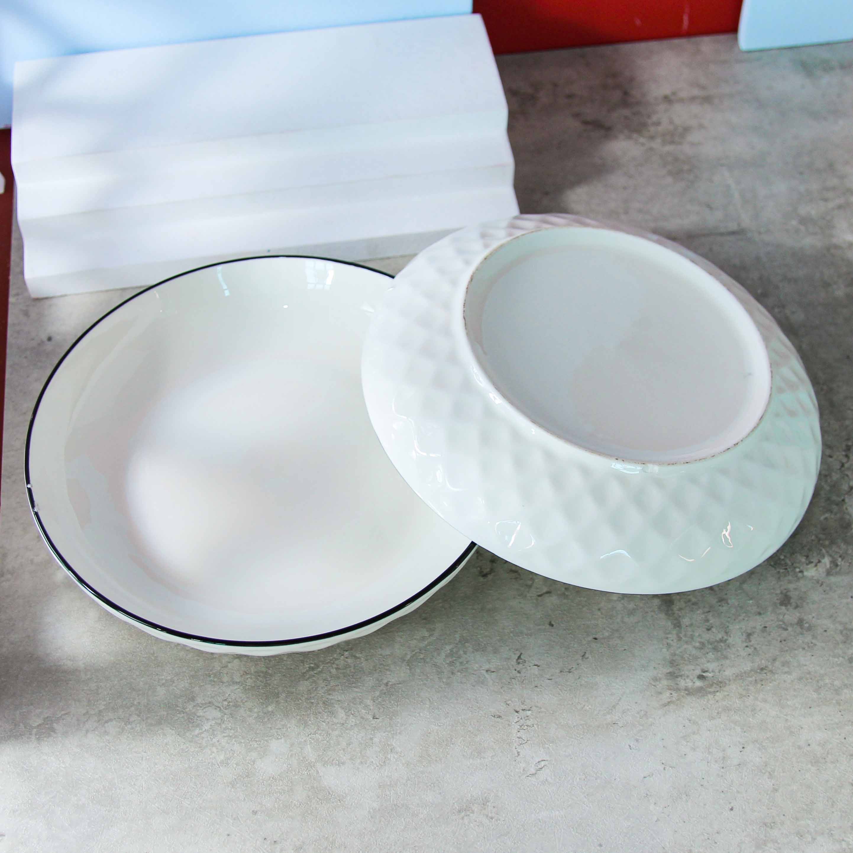 8-Inch Diamond Rose Ceramic Plate – Elegant Tableware